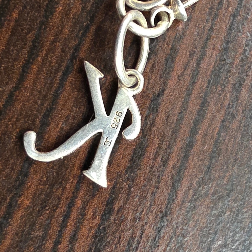 Sterling Silver Script Initial K Pendant Charm 925 Letter K Hallmark 0.72g - Picture 9 of 16